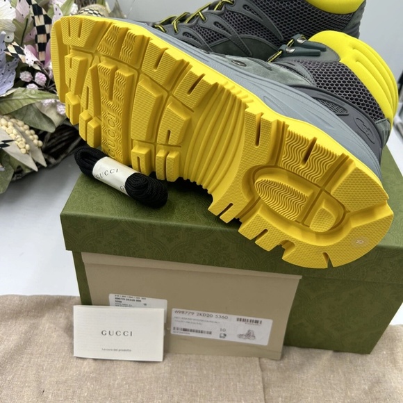 Men’s Gucci contrast panel lace up boots size 10 made in Italy - Picture 7 of 11